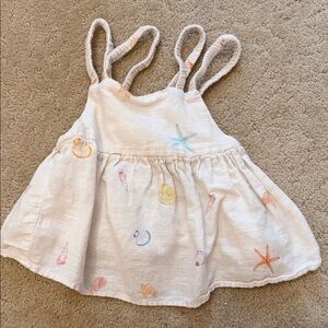 Zara Cream Tank Top with Pastel Sea Motif